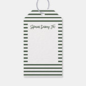 Modernes Minimalistisch Joy Christmas Green Geschenkanhänger (Rückseite)