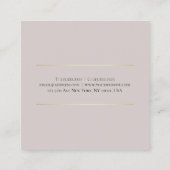 Modernes, Minimalistisch kreatives Elegantes Luxus Quadratische Visitenkarte (Rückseite)