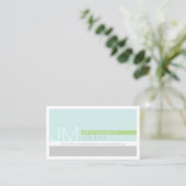 Modernes Minimalistisch | Light Blue Green Gray Visitenkarte (Stehend Vorderseite)