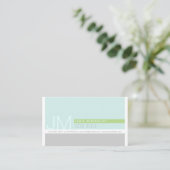 Modernes Minimalistisch | Light Blue Green Gray Visitenkarte (Stehend Vorderseite)