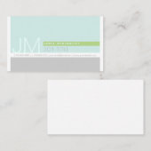 Modernes Minimalistisch | Light Blue Green Gray Visitenkarte (Vorne/Hinten)