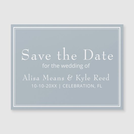 Modernes Minimalistisch-Light-Grau Save the Date Magnetkarte (Vorderseite)