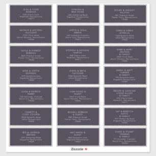 Modernes Minimalistisch   Lila Guest Address Label