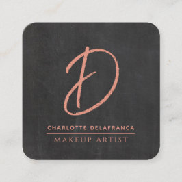 Modernes Minimalistisch-Makeup-Künstlermonogramm S Quadratische Visitenkarte