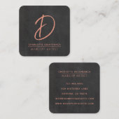 Modernes Minimalistisch-Makeup-Künstlermonogramm S Quadratische Visitenkarte (Vorne/Hinten)