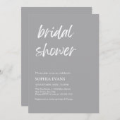 Modernes Minimalistisch Matte Silver Brautparty Einladung (Vorne/Hinten)