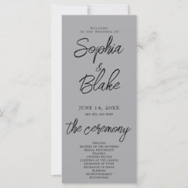 Modernes Minimalistisch Matte Silver Wedding Progr