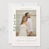 Modernes Minimalistisch-Mint-Grün-Script-Hochzeits Save The Date (Vorderseite)