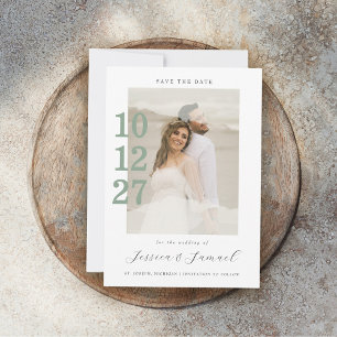 Modernes Minimalistisch-Mint-Grün-Script-Hochzeits Save The Date