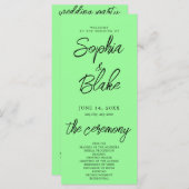 Modernes Minimalistisch-Mint-Grüne Hochzeitsprogra (Vorne/Hinten)