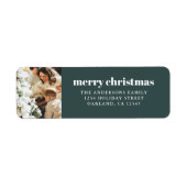 Modernes Minimalistisch mit Foto Grün frohe Weihna (Vorne)