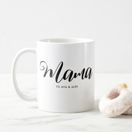 Modernes Minimalistisch mit Namen Mutter Day Mama Kaffeetasse (Mit Donut)