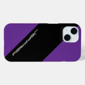 Modernes Minimalistisch, Name, Lila Schwarz, ein S Case-Mate iPhone Hülle (Rückseite (Horizontal))