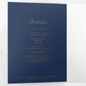 Modernes Minimalistisch | Navy Gold Dreifach Gefaltete Einladung (Innen Erste Seite)