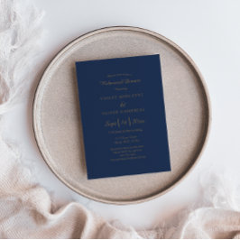 Modernes Minimalistisch | Navy Gold Probe Dinner Einladung
