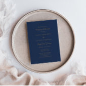 Modernes Minimalistisch | Navy Gold Probe Dinner Einladung