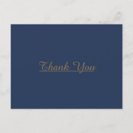 Modernes Minimalistisch | Navy Gold Wedding Vielen Postkarte