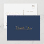 Modernes Minimalistisch | Navy Gold Wedding Vielen Postkarte (Vorne/Hinten)