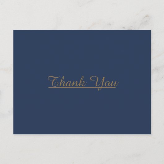 Modernes Minimalistisch | Navy Gold Wedding Vielen Postkarte (Vorderseite)