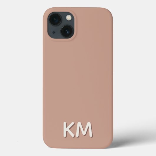 Modernes Minimalistisch neutrales Monogramm Case-Mate iPhone Hülle (Rückseite)