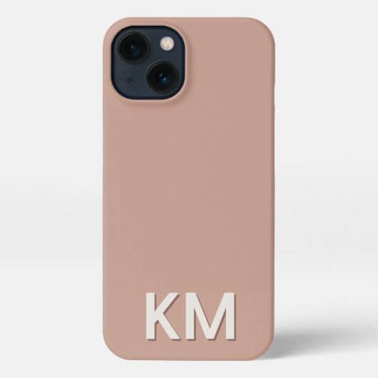 Modernes Minimalistisch neutrales Monogramm iPhone Hülle (Rückseite)