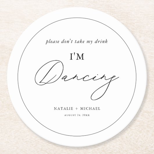 Modernes Minimalistisch Nimm nicht mein Getränk, i Runder Pappuntersetzer (Vorderseite)