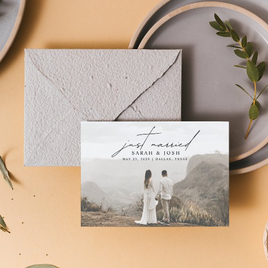 Modernes Minimalistisch nur verheiratet 3 Foto Hoc Ankündigung