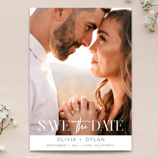 Modernes Minimalistisch-Overlay-Foto Save The Date