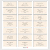 Modernes Minimalistisch | Peach Guest Address Labe Aufkleber (Blatt)