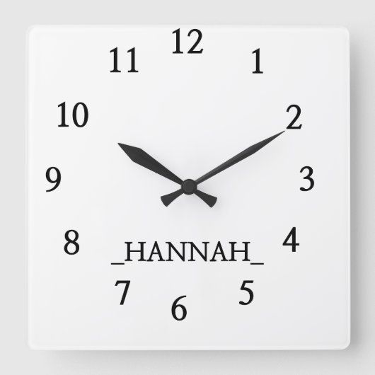 Modernes Minimalistisch Quadratische Wanduhr (Vorderseite)