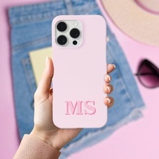 Modernes Minimalistisch rosa Anfangsmonogramm iPhone 16 Hülle