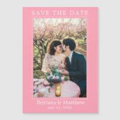 Modernes Minimalistisch rosa Magnetic Save the Dat Magnetkarte (Vorderseite)