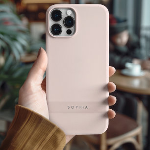 Modernes Minimalistisch rosa Personalisiert iPhone 16 Pro Max Hülle