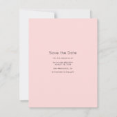 Modernes Minimalistisch rosa Save the Date Foto (Rückseite)