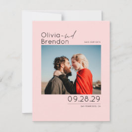 Modernes Minimalistisch rosa Save the Date Foto