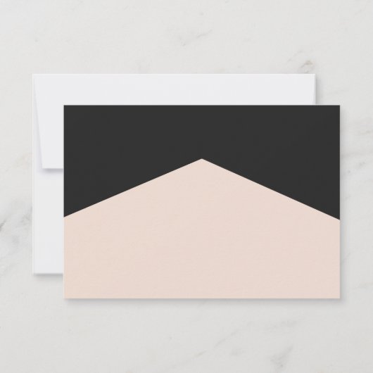 Modernes Minimalistisch rosa Schwarzes Dreieck Geo Save The Date (Rückseite)