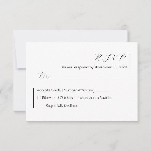 Modernes Minimalistisch RSVP Karte (Vorderseite)