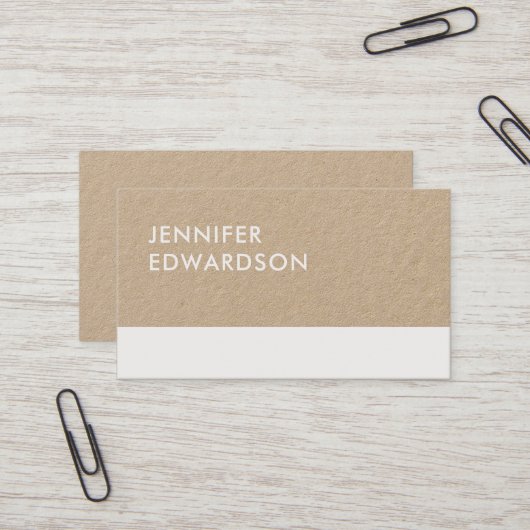 Modernes, minimalistisch-rustikales Kraftweiß beru Visitenkarte (Vorderseite/Rückseite Beispiel)