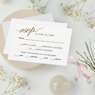 Modernes Minimalistisch Sage Green Elegantes Scrip RSVP Karte