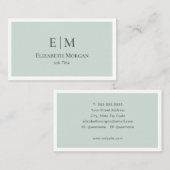 Modernes Minimalistisch Sage Green Gray Einfach Visitenkarte (Vorne/Hinten)