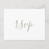 Modernes Minimalistisch Sage Green Script Wedding  Postkarte (Vorderseite)