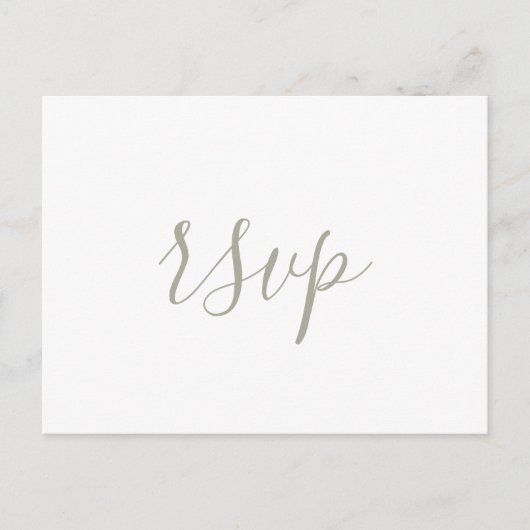 Modernes Minimalistisch Sage Green Script Wedding  Postkarte (Vorderseite)
