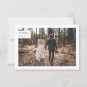Modernes Minimalistisch Sage Green Wedding Foto Dankeskarte (Vorderseite)