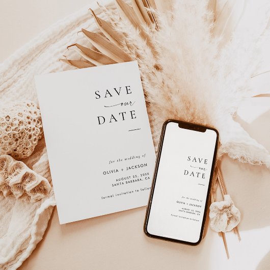Modernes Minimalistisch Save the Date, Save the Da Einladung