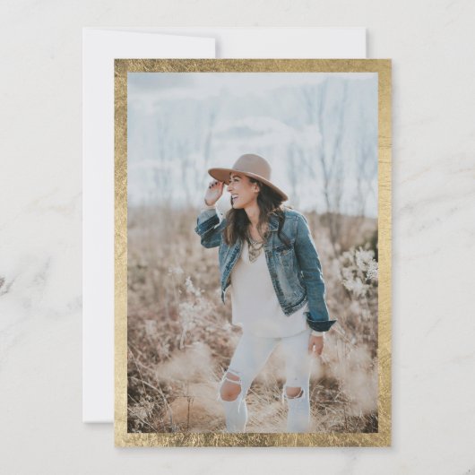 Modernes, minimalistisch-schicke Foto überrascht f Einladung (Rückseite)