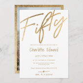 Modernes, minimalistisch-schicke Foto überrascht f Einladung (Vorne/Hinten)