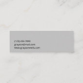 Modernes Minimalistisch Schwarz und Grau Beruflich Mini Visitenkarte (Rückseite)