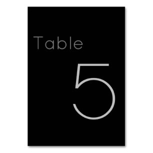 Modernes Minimalistisch Schwarz und Grau Tischnummer