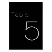 Modernes Minimalistisch Schwarz und Grau Tischnummer (Rückseite)