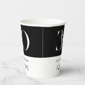 Modernes Minimalistisch Schwarz und Weiß 30. Gebur Pappbecher (Rechts)